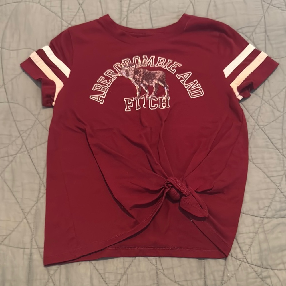 Abercrombie & Fitch Kids Burgundy Tee with Knot
